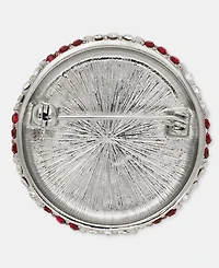 Holiday Lane Silver-Tone Peppermint Pin, Macy's Exclusive