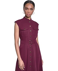 Karl Lagerfeld Paris Women's Mock Neck Shirt Dress