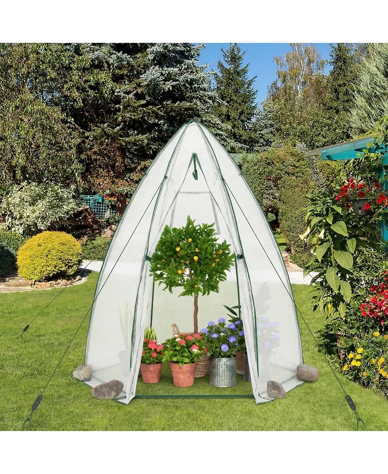 Gouun Portable Walk-In Mini Greenhouse with All-Weather Pe Cover