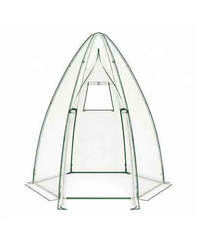 Gouun Portable Walk-In Mini Greenhouse with All-Weather Pe Cover