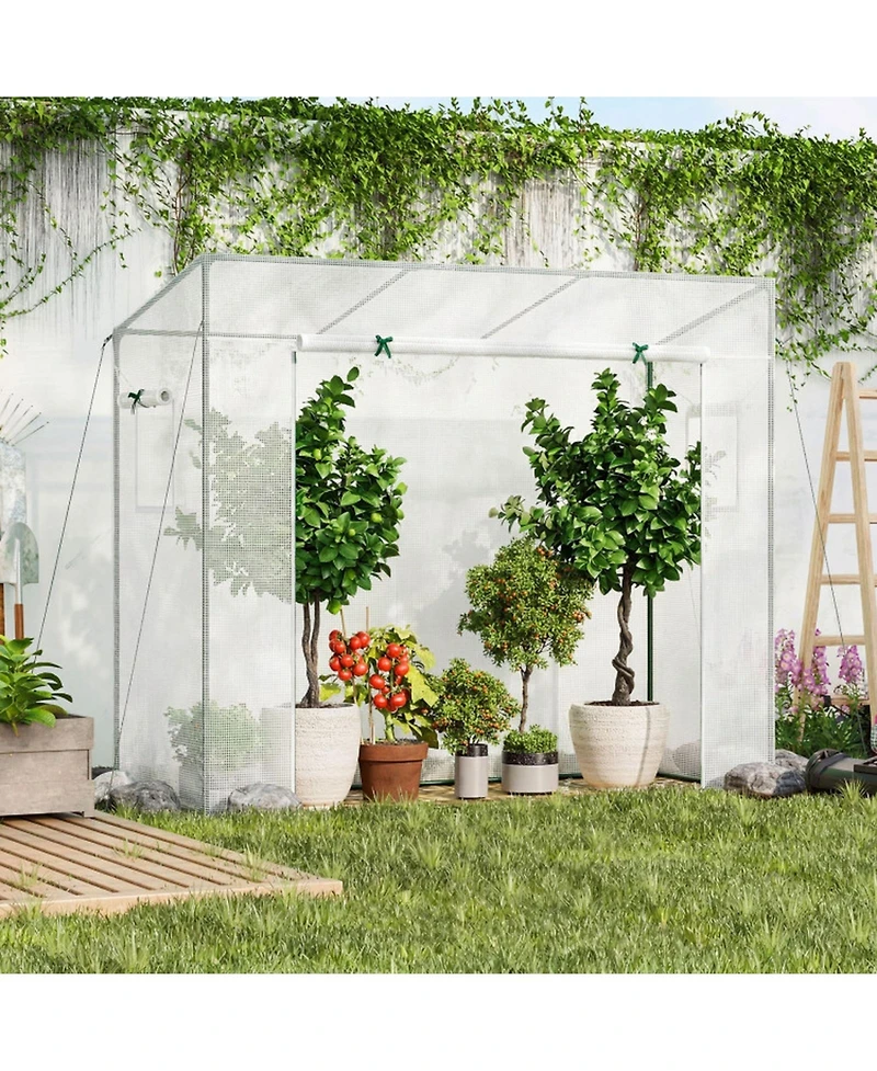 Gouun Walk-in Portable Greenhouse with Roll-Up Zipper Door