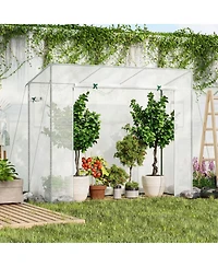 Gouun Walk-in Portable Greenhouse with Roll-Up Zipper Door