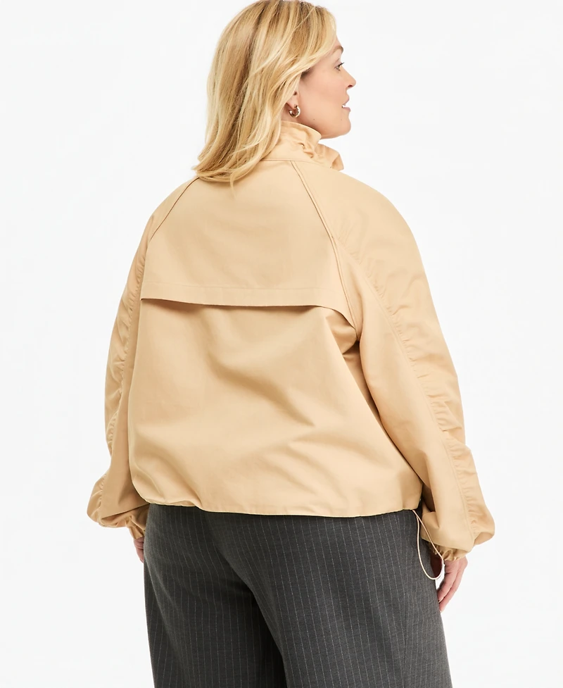 On 34th Trendy Plus Size Drawstring-Hem Utility Jacket, Macy's Exclusive