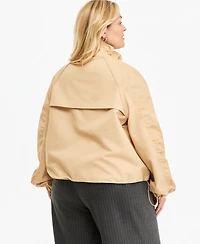 On 34th Trendy Plus Size Drawstring-Hem Utility Jacket, Macy's Exclusive