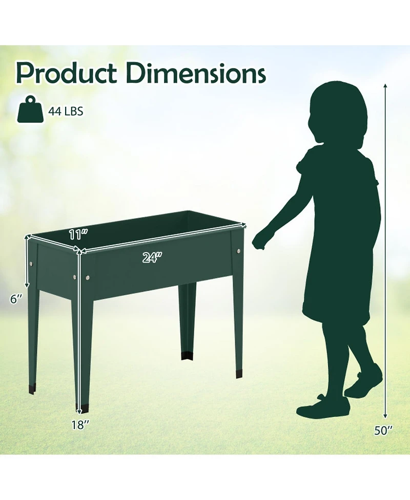 Gouun Elevated Metal Raised Garden Bed with Legs Outdoor Gardening Box