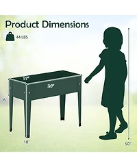 Gouun Elevated Metal Raised Garden Bed with Legs Outdoor Gardening Box
