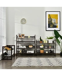 Gouun 4-Tier Metal Shoe Rack with Flat and Slanted Shelves