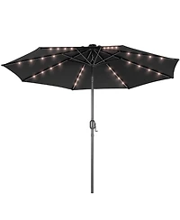 Sonkuki Patio 10Feet Led Market Umbrellas With Solar Lights, Table Umbrella For And Outdoor Tilt Button Deck Pool