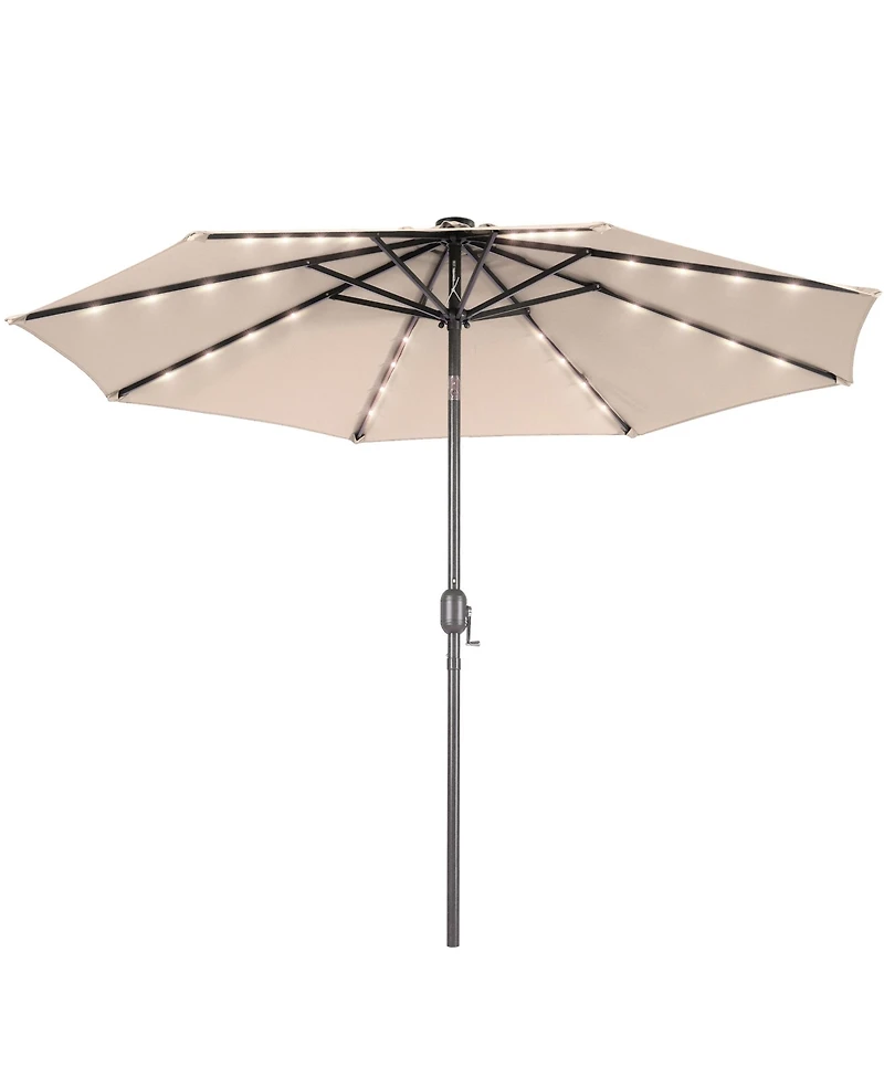 Sonkuki Patio 10Feet Led Market Umbrellas With Solar Lights, Table Umbrella For And Outdoor Tilt Button Deck Pool