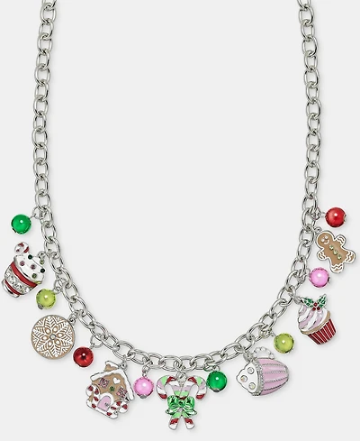 Holiday Lane Treats Statement Charm Necklace, 16" + 3" extender, Macy's Exclusive