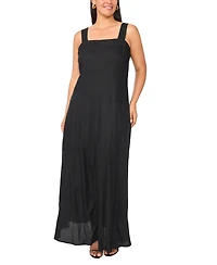 Vince Camuto Plus Square-Neck Smocked-Back Sleeveless Maxi Dress