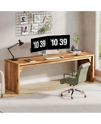 Tribesigns 78.7 Inches Long Computer Desk, Wooden Extra Writing Desk Double Workstation, 2 Person for Home Office