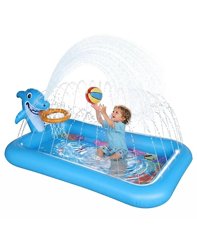 Aofar Splash Pad Basketball Hoop Sprinkler Pool Outdoor Garden Yard