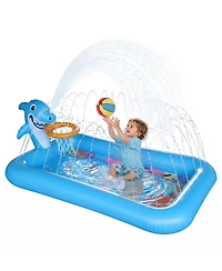 Aofar Splash Pad Basketball Hoop Sprinkler Pool Outdoor Garden Yard