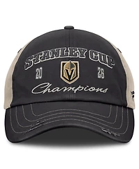 Fanatics Men's and Women's Black/Light Beige Vegas Golden Knights 2026 Nhl Stanley Cup Champions Unstructured Adjustable Hat