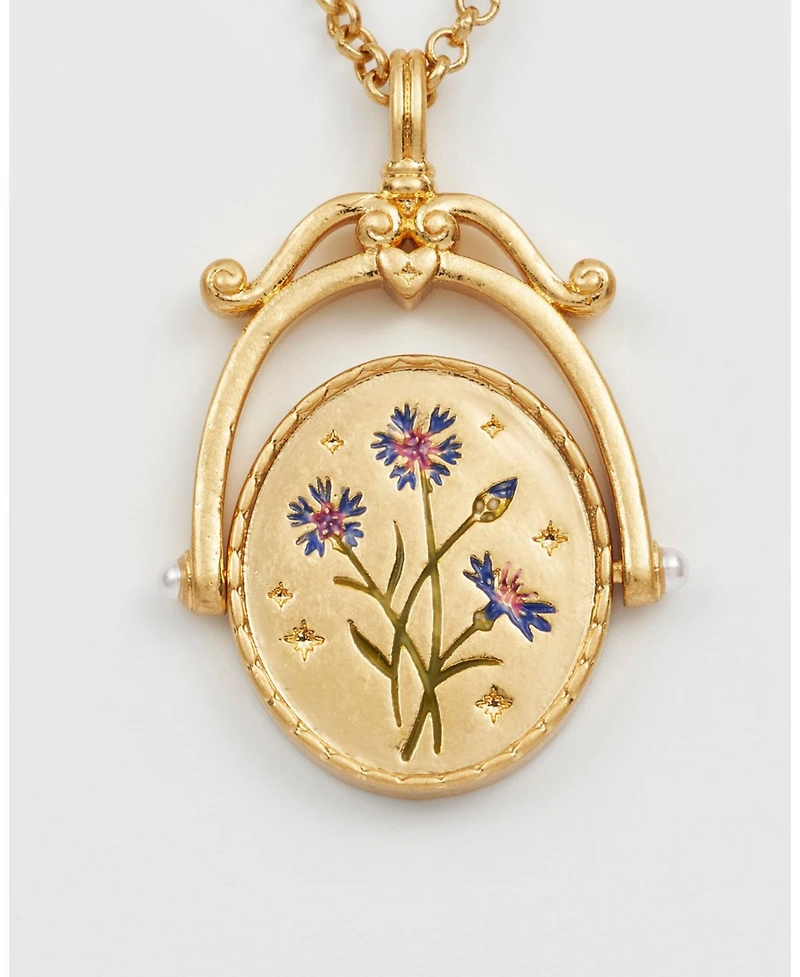 Fable England C Initial Cornflower Gold Spinner Chain Necklace