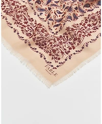 Fable England Paisley Folk Caramel Square Scarf
