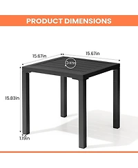Pellebant Outdoor End Table Aluminum Square Patio Side