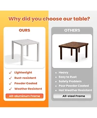 Pellebant Outdoor End Table Aluminum Square Patio Side