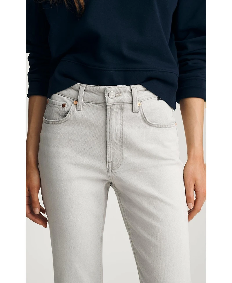 Mavi Jeans Women's New York High Rise Straight Leg Ice Grey Classic Blue