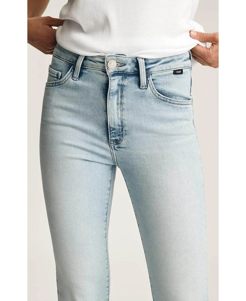 Mavi Jeans Women's New York High Rise Straight Leg Lt Brushed Classic Blue