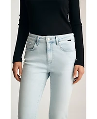 Mavi Jeans Women's Kathleen Mid Rise Boyfriend Bleached Feather Blue