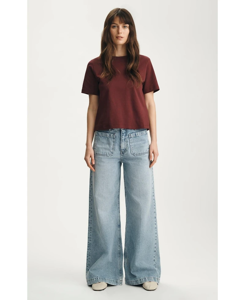 Mavi Jeans Women's Christine High Rise Wide Leg Light Classic Denim