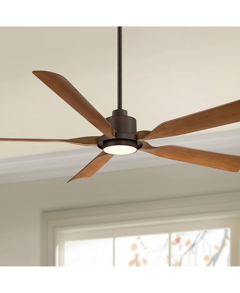 Casa Vieja 60 inch Stonebrook and Barnwood Damp Led Ceiling Fan