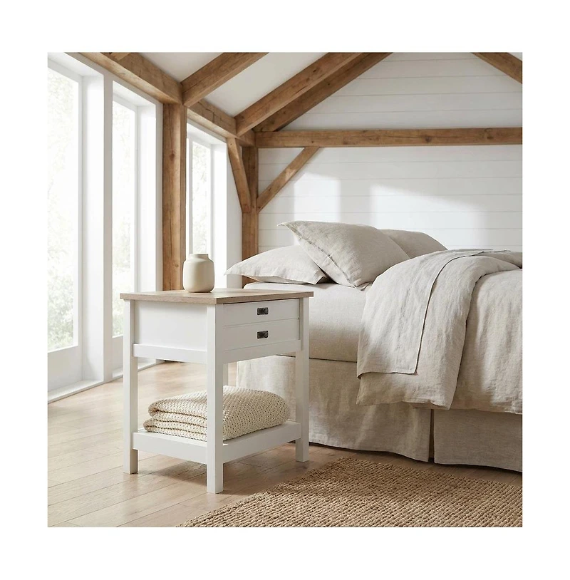 Starlight Canyon Home Soft Finish Nightstand with Coastal Cottage and Modern Farmhouse Style