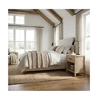 Starlight Canyon Home Oak Finish Nightstand with Coastal Cottage Style and Rectangle Design