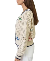 Central Park West Women's Chelsea Embroidered Cardigan Sweater