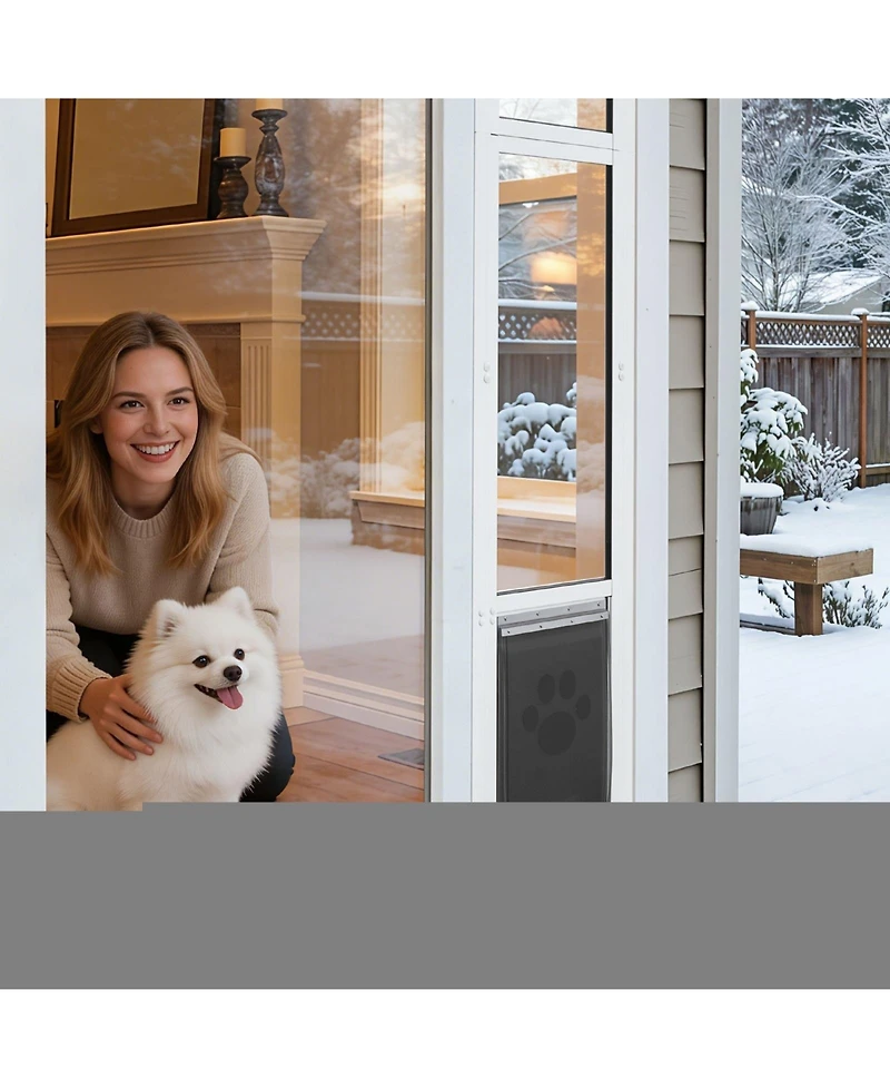 Cozito Dog Door for Sliding Glass Door Adjustable Height Medium Flap with Rotating Hinge