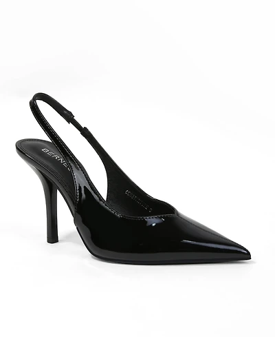 Berness Women's Constantine Patent Pointed Toe Slingback Heels