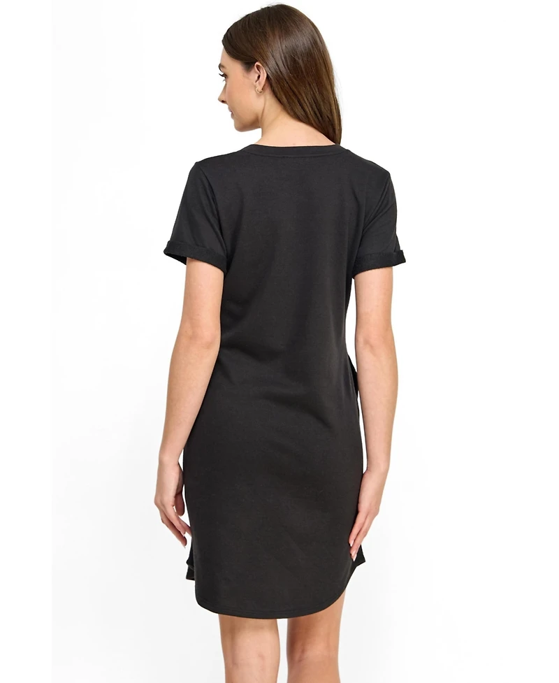 Hello Miz Maternity Short Sleeve T-Shirt Dress with Pockets