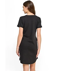 Hello Miz Maternity Short Sleeve T-Shirt Dress with Pockets