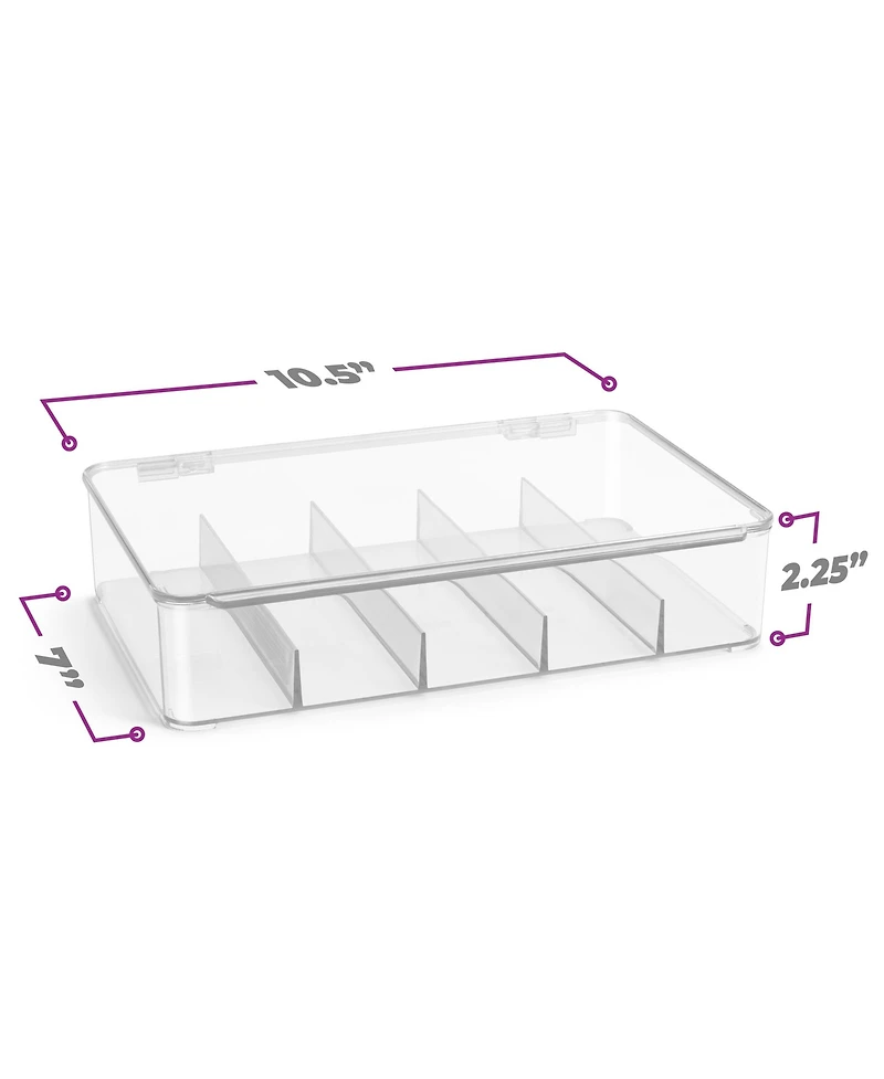 Sorbus Stackable Storage Case with Hinged Lid