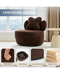 homfan Soft Toy Bear Accent Chair, Boucle Cloud-Shape Armchair for Living Room or Bedroom, Cute Cozy Sofa, Fabric