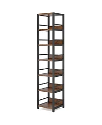 Slickblue Narrow 6-Tier Corner Bookshelf and Storage Rack
