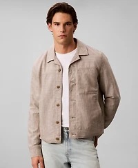 Calvin Klein Men's Linen Blend Shirt Jacket