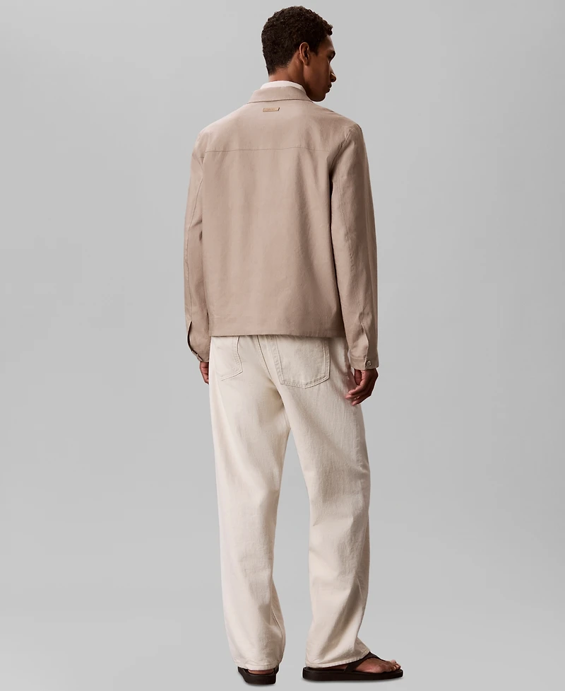 Calvin Klein Men's Linen Lyocell Blend Shirt Jacket