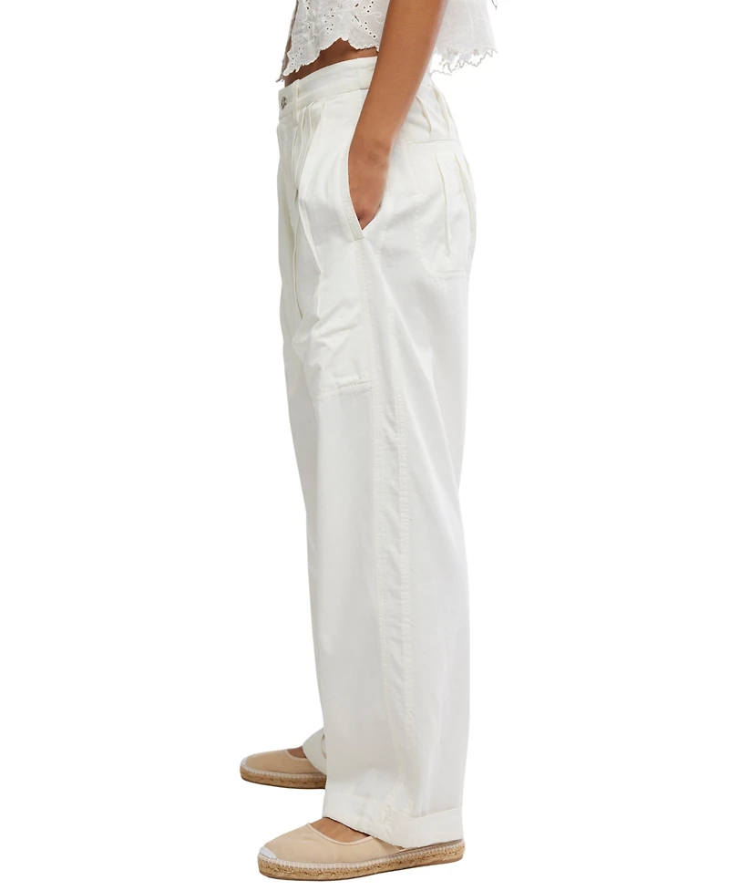Free People Women's Clover Mid-Rise Dropped Trouser Pants