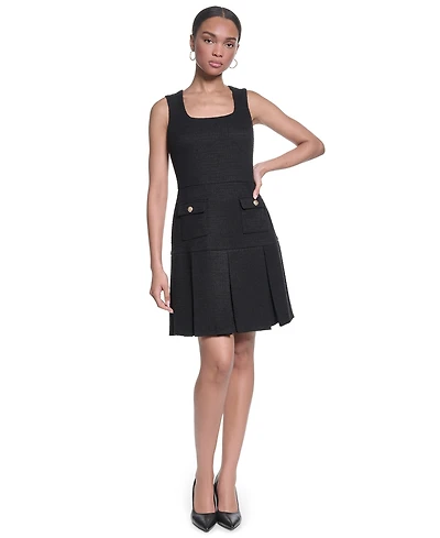 Karl Lagerfeld Paris Women's Knit Tweed Shift Dress