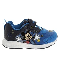 Disney Little Boys Mickey Mouse Light Up Sneakers Flashing Lights Play Ready Comfort Fit Easy On/Off (Toddler 5-10/ 11-12)