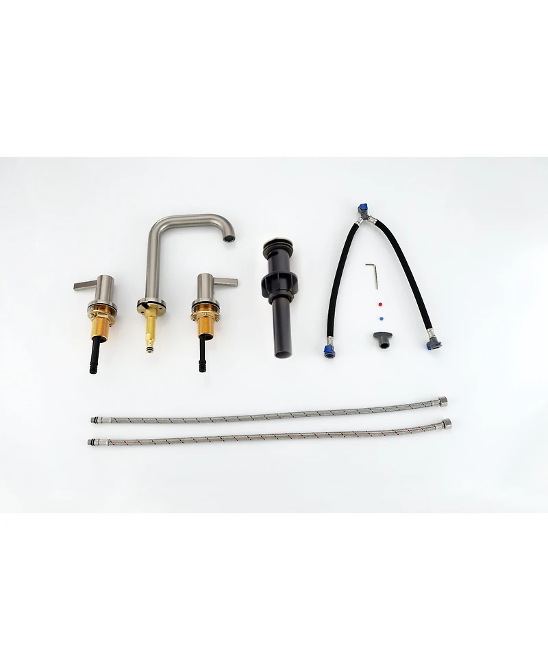 Phying Bathroom Faucet For bathroom Sink With Two Handles, Pop Up Drain And Supply Lines