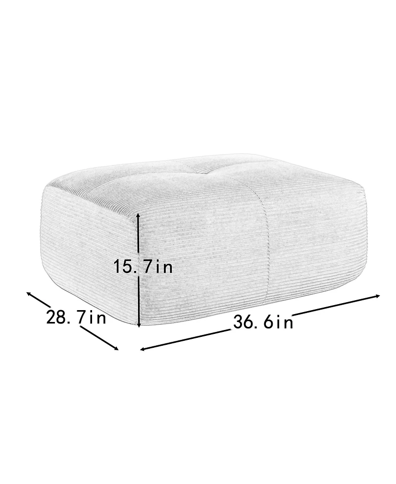 sumyeg Hamlet Corner Sofa with Pillows and Corduroy Upholstery for Living Room