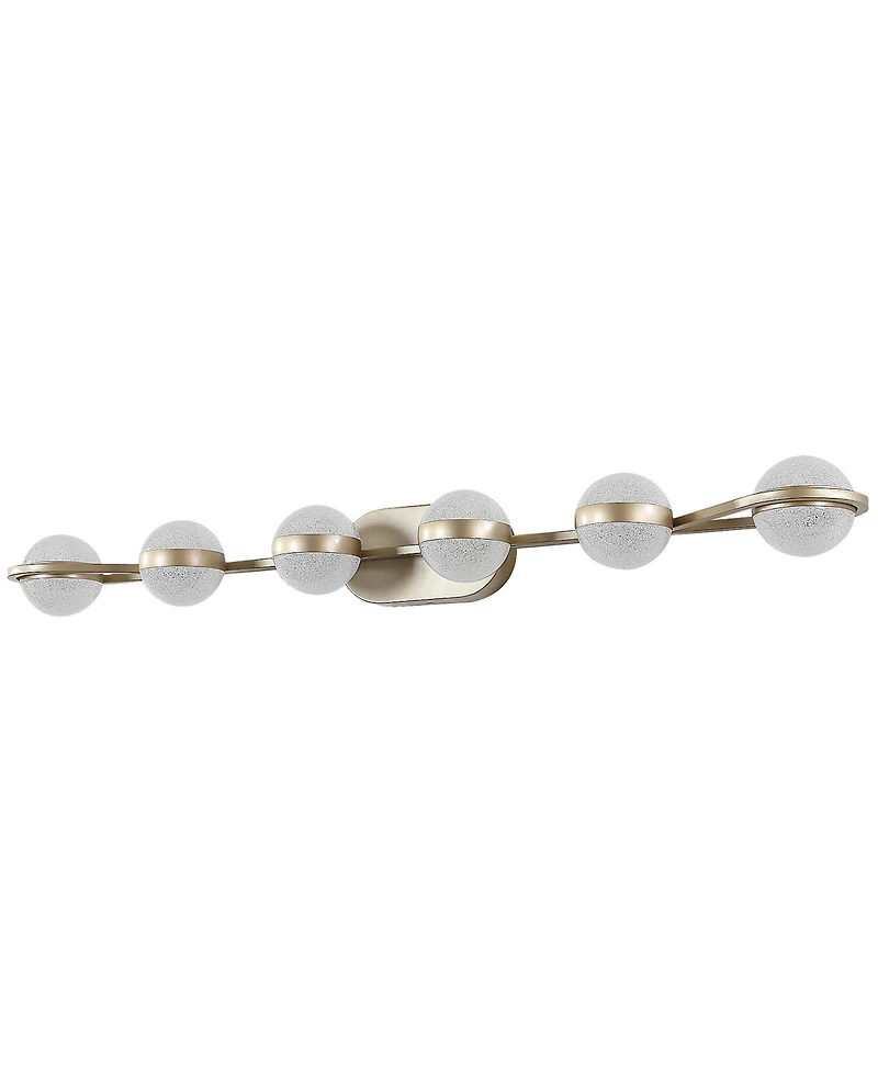 Midola 43" Minimalist Led Bathroom Vanity Light with Crystal Sand Acrylic Shades, 6-Light Wall Mounted Decorative Lighting Fixture for Bathroom