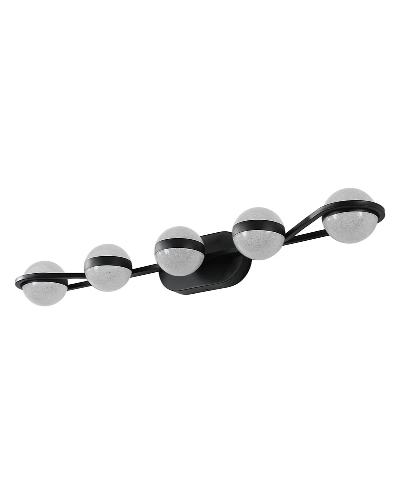 Midola Modern Minimalist Bathroom Vanity Light, Led 5 Bulb Frosted Glass Shades, Wall Mounted Decorative Lighting Fixture for Bathroom