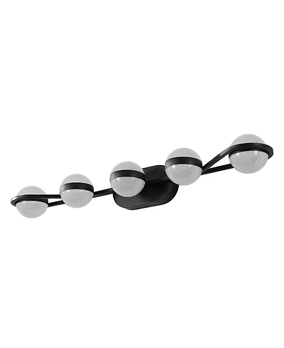 Midola Modern Minimalist Bathroom Vanity Light, Led 5 Bulb Frosted Glass Shades, Wall Mounted Decorative Lighting Fixture for Bathroom