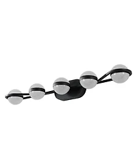 Midola Modern Minimalist Bathroom Vanity Light, Led 5 Bulb Frosted Glass Shades, Wall Mounted Decorative Lighting Fixture for Bathroom