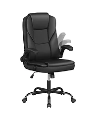 Slickblue Ergonomic Leather Computer Desk Chair for Home Office Comfort